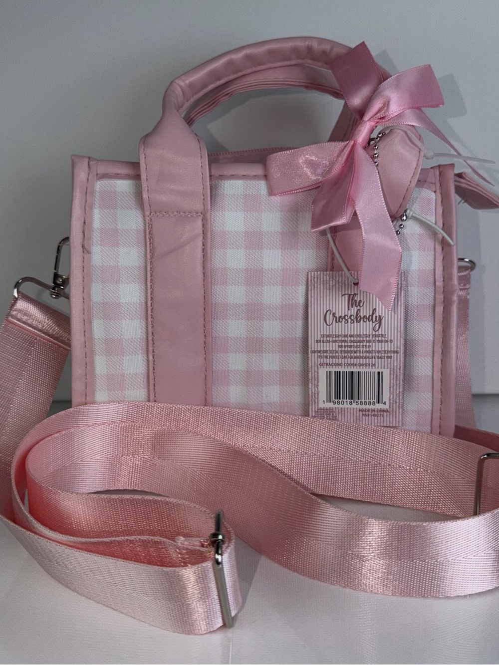 🔥👜Pink Gingham Mini Tote Bag